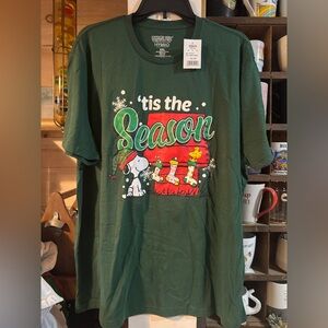 Green 'Tis the Season Graphic Snoopy Peanuts T-Shirt XXL